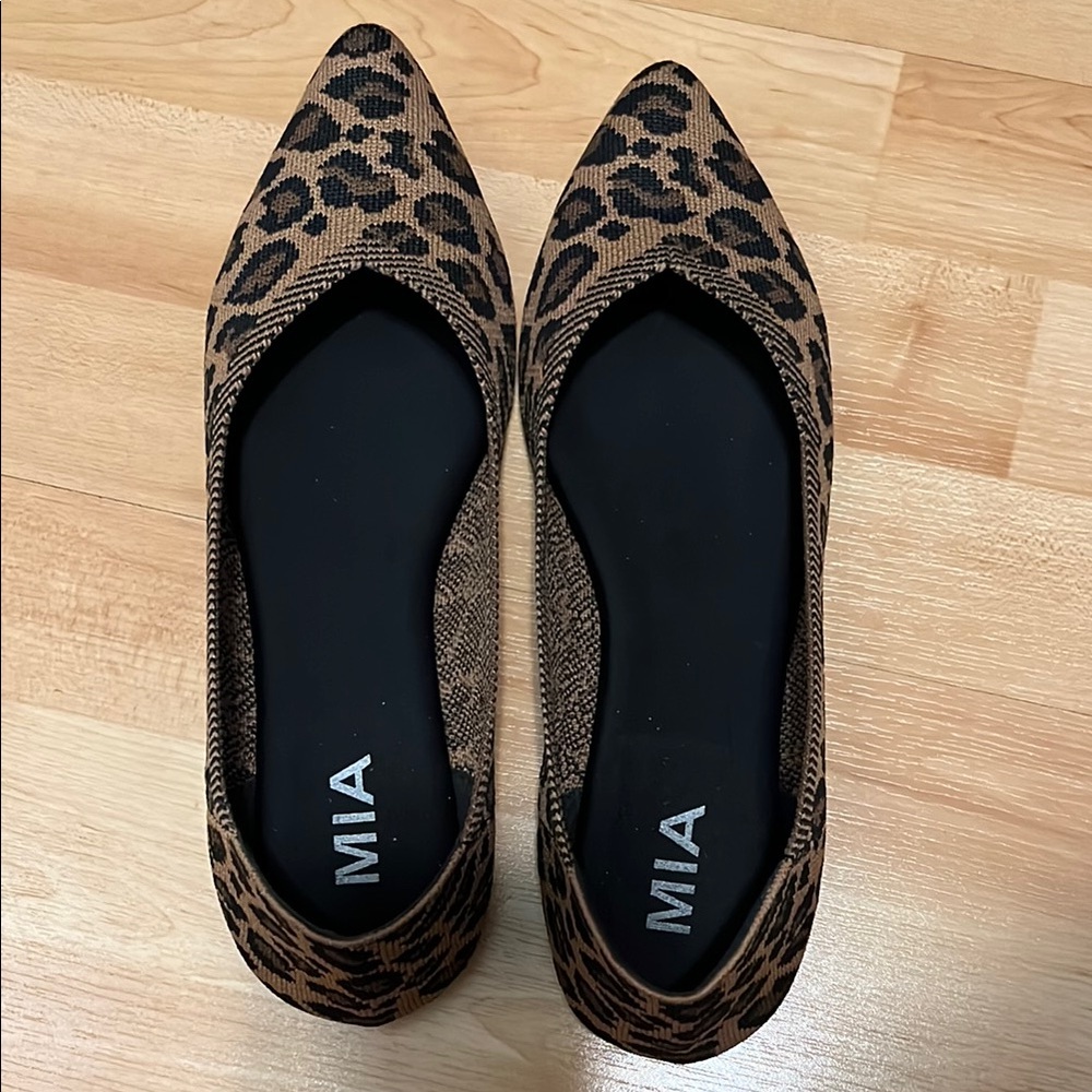 MIA Brown and Black Leopard Print Flats